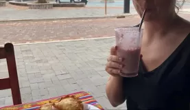 Final morning on San Cristobal - Empanadas and milkshakes!