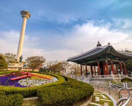 Temple garden in Busan, South Korea