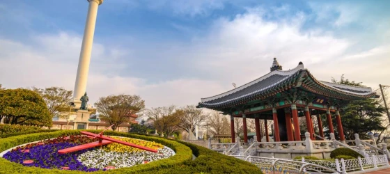 Temple garden in Busan, South Korea