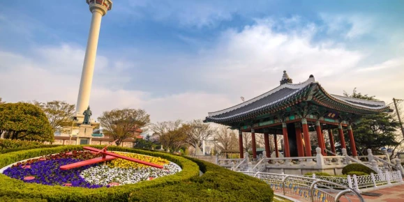 Temple garden in Busan, South Korea