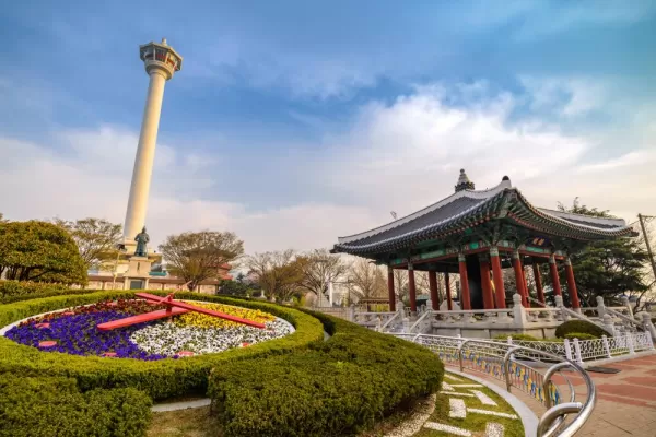 Temple garden in Busan, South Korea