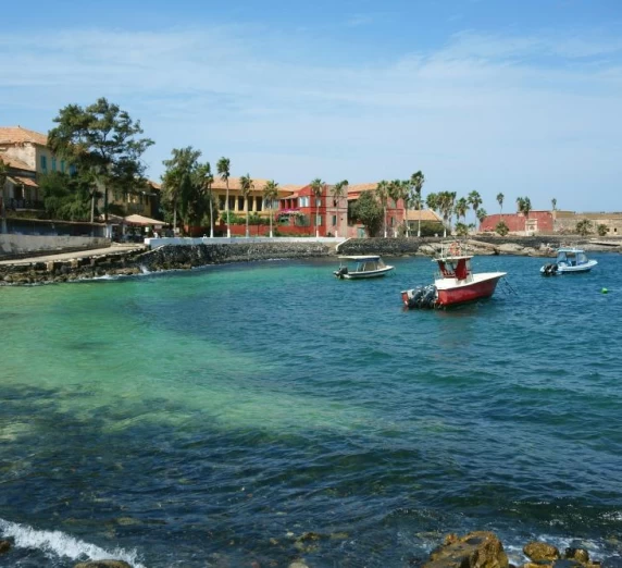 Turquoise waters along the shore near Dakar, Senegal