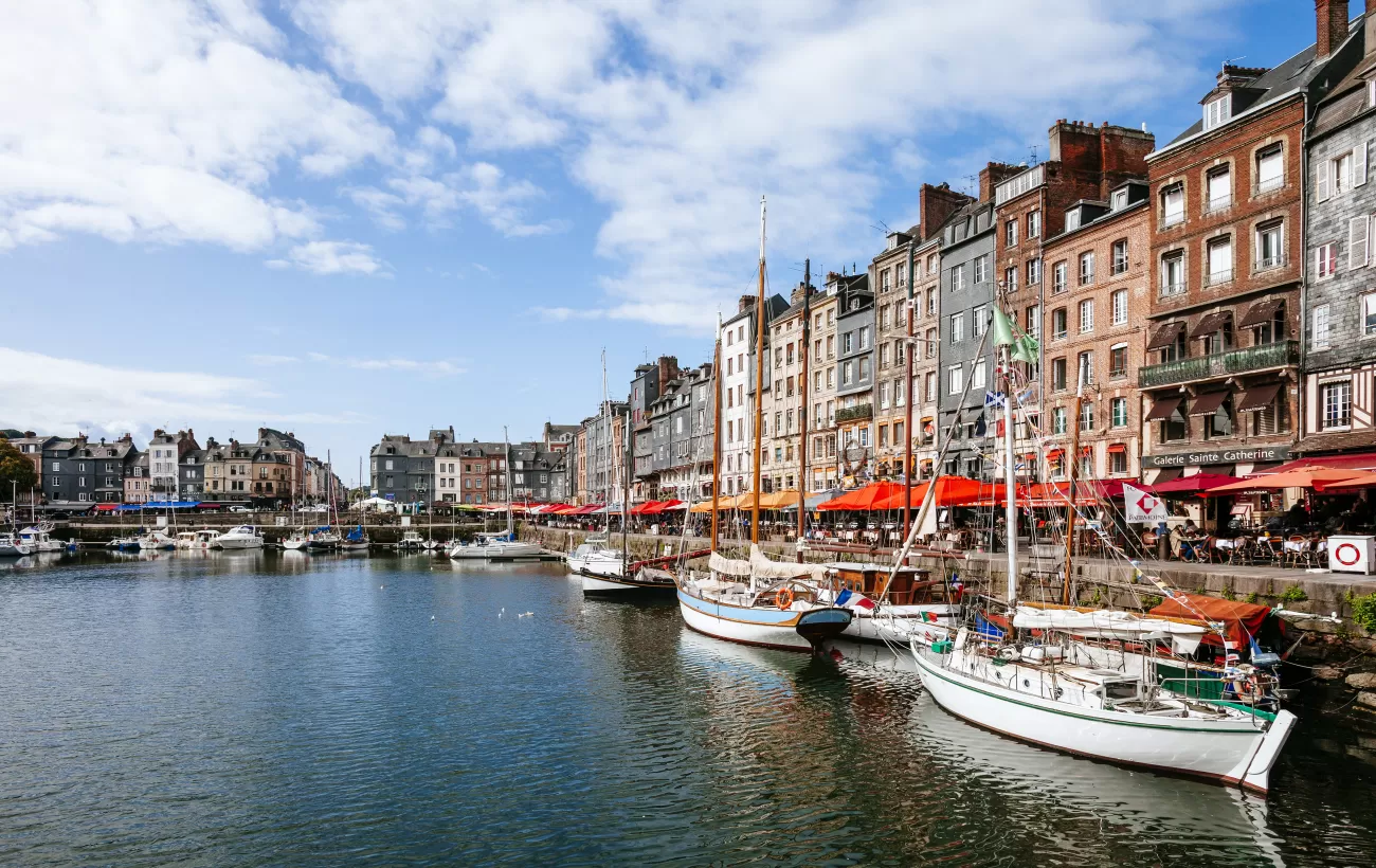 Boats at the docks of Honfleur, France