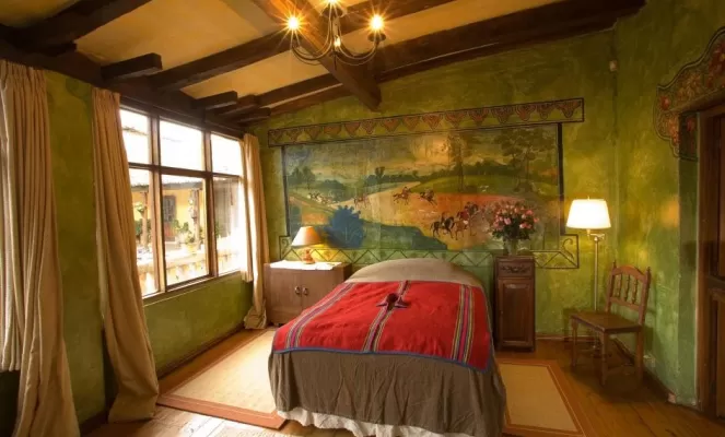 Antique design decorate the suite at Hacienda San Augustin de Callo