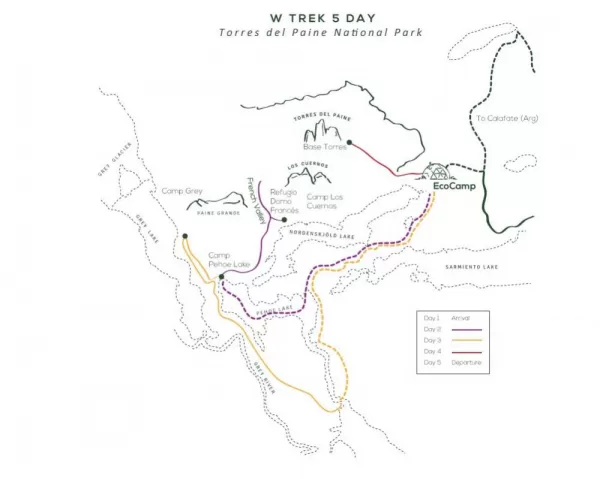 5 Day W Trek Route