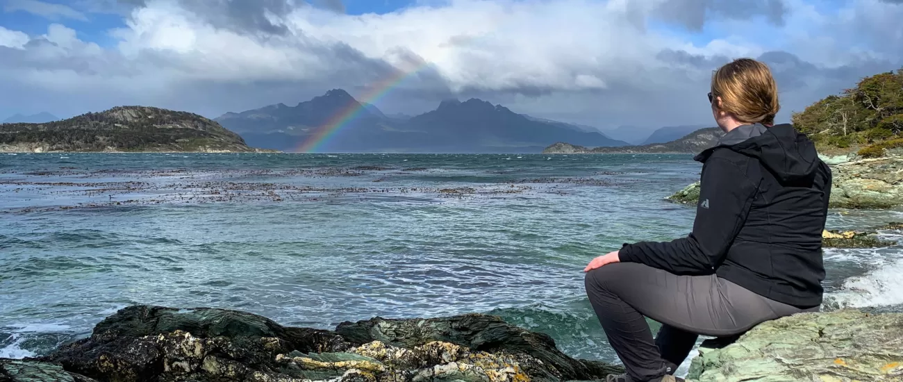 A great shot of a rainbow over the Beagle Channel as we explore Tierra del Fuego National Park