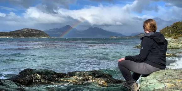 A great shot of a rainbow over the Beagle Channel as we explore Tierra del Fuego National Park