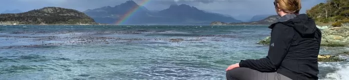 A great shot of a rainbow over the Beagle Channel as we explore Tierra del Fuego National Park