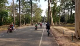 Biking in Angkor Archaeological Park, Cambodia