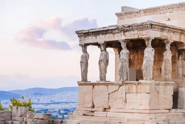 The caryatids of the Erechtheion in Athens