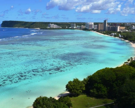 Brilliant blue water in Guam's Tumon bay