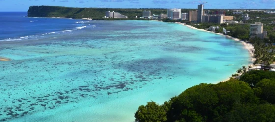 Brilliant blue water in Guam's Tumon bay