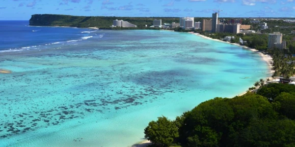 Brilliant blue water in Guam's Tumon bay