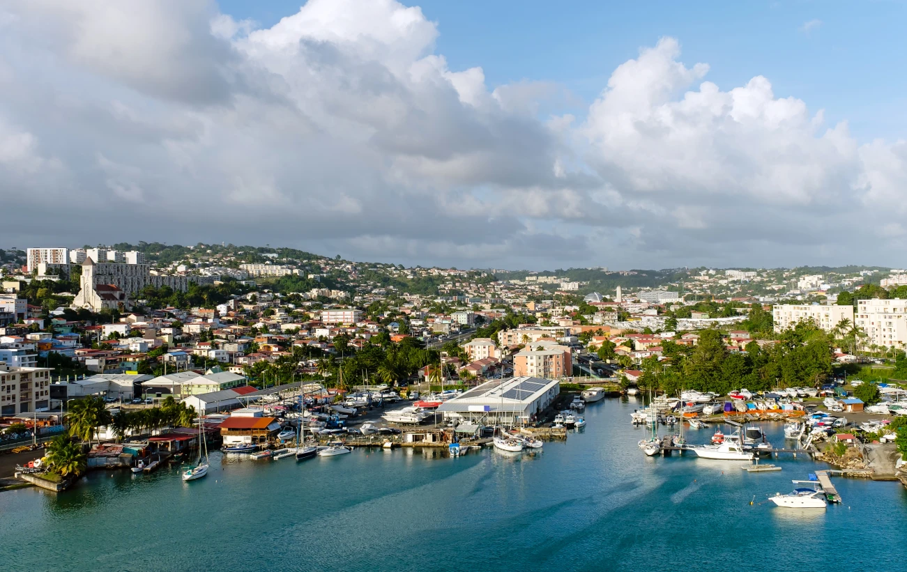Bustling port of Fort de France, Martinique
