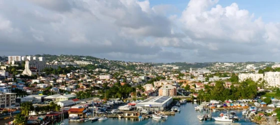 Bustling port of Fort de France, Martinique