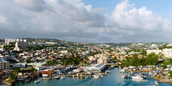 Bustling port of Fort de France, Martinique