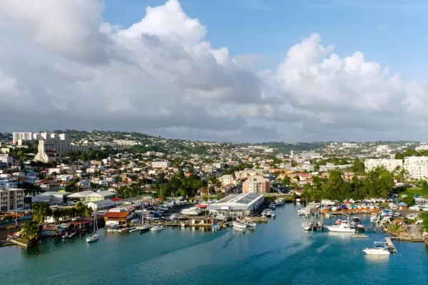 Bustling port of Fort de France, Martinique