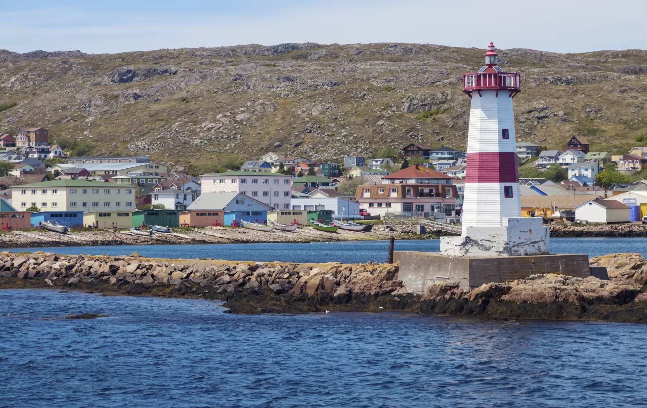 Lighthouse and rocky shores