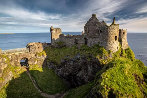 Castle ruins overlooking the sea