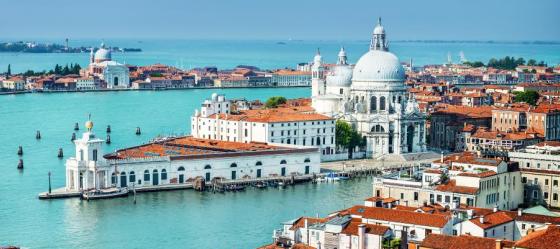 Brilliant blue of Venice's lagoon