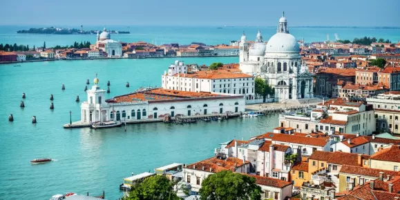 Brilliant blue of Venice's lagoon