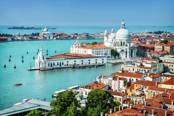 Brilliant blue of Venice's lagoon