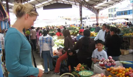 Exploring the market in Pujili, Ecuador