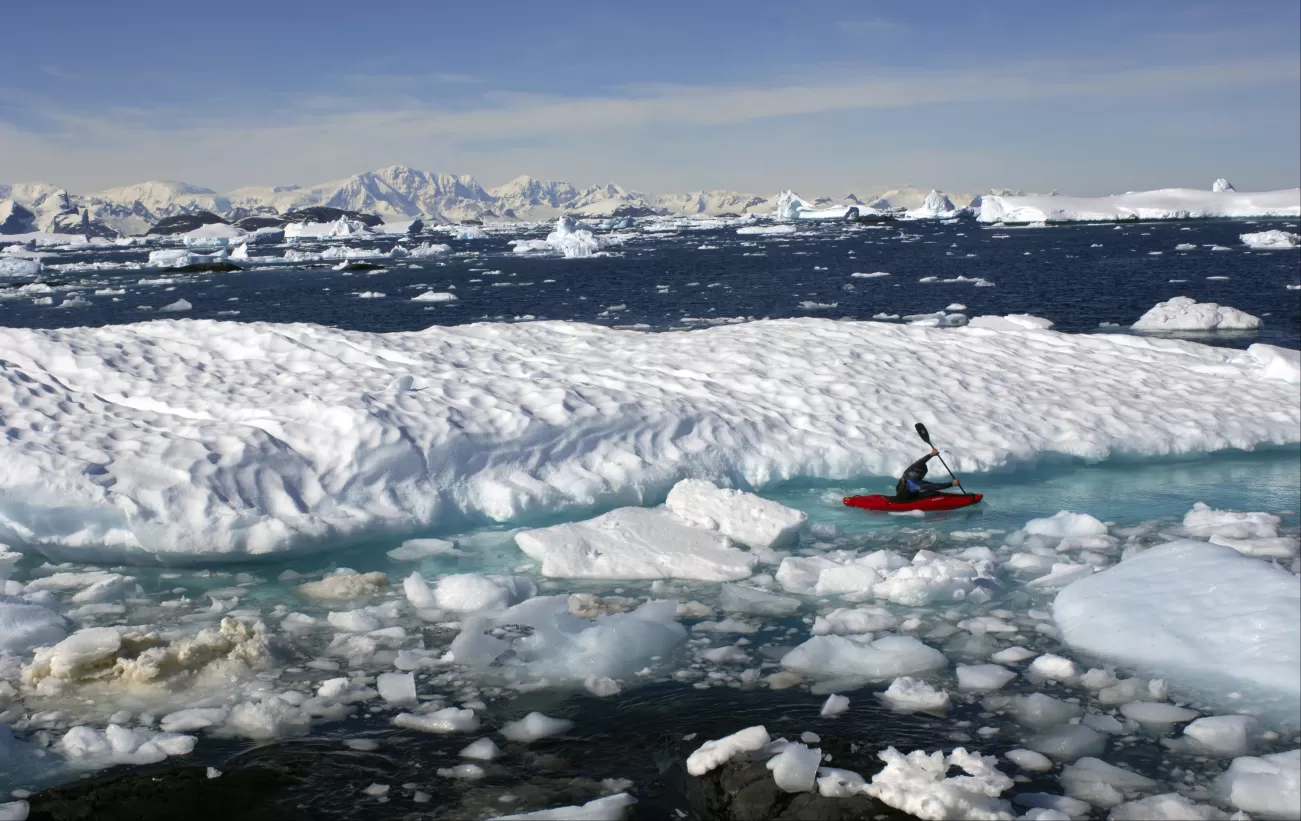 Kayaking among the icebergs and bergy bits