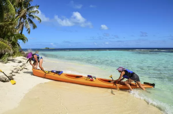 Exploring the coast by kayak