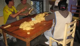 Making bizcochos in Ecuador
