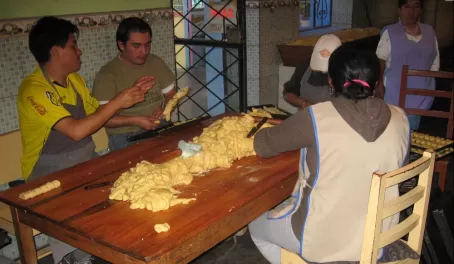 Making bizcochos in Ecuador