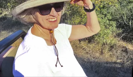 Mom on a game drive