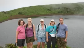 Travel group hiking around San Cristobal in the Galapagos