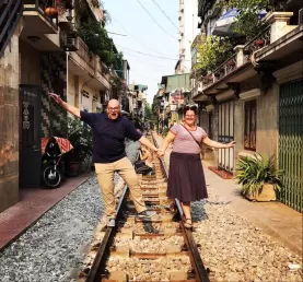 Railroad tracks in Hanoi
