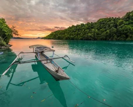 Colorful sunset over Sulawesi