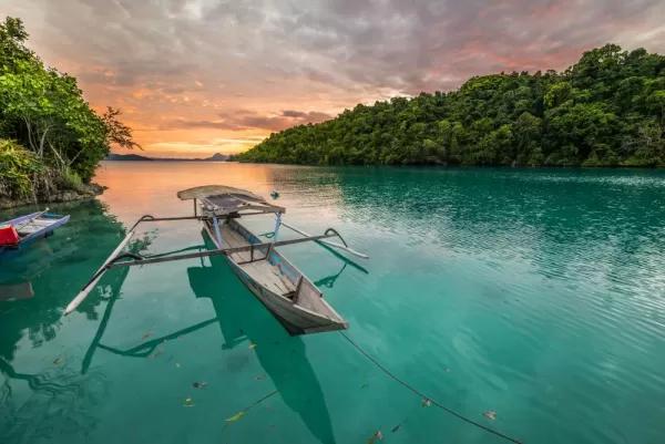 Colorful sunset over Sulawesi