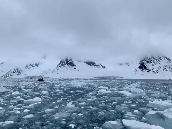 Zodiac cruise through the brash ice