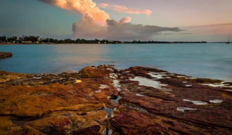 Vibrant sunset colors over the Australian coast