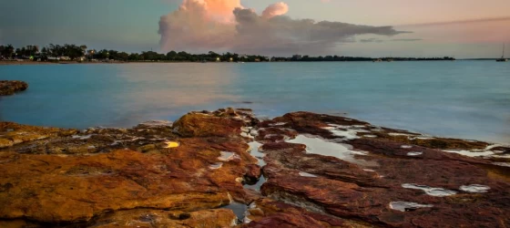 Vibrant sunset colors over the Australian coast