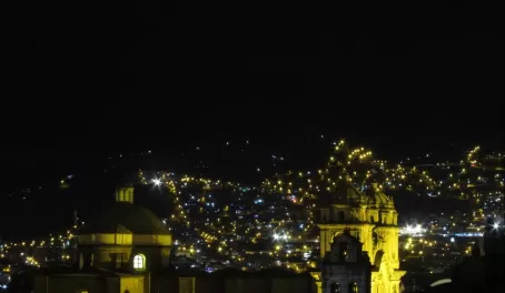 Cusco at night - rooftop meal