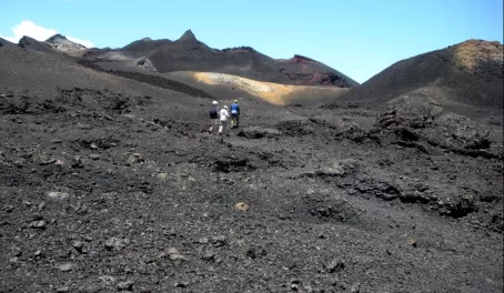 Hiking volcanic fields on Isabela