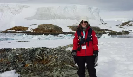 Standing on the Antarctic continent and loving every second