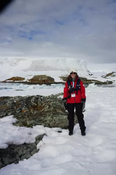 Standing on the Antarctic continent and loving every second