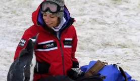 Kelly chilling with penguins