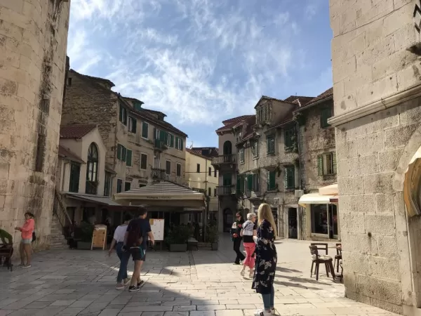 The town of Trogir maintains its historic facades throughout
