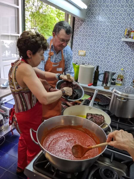 Cooking class at the home of the Duchess