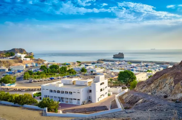 Views of the sea over the city of Muscat