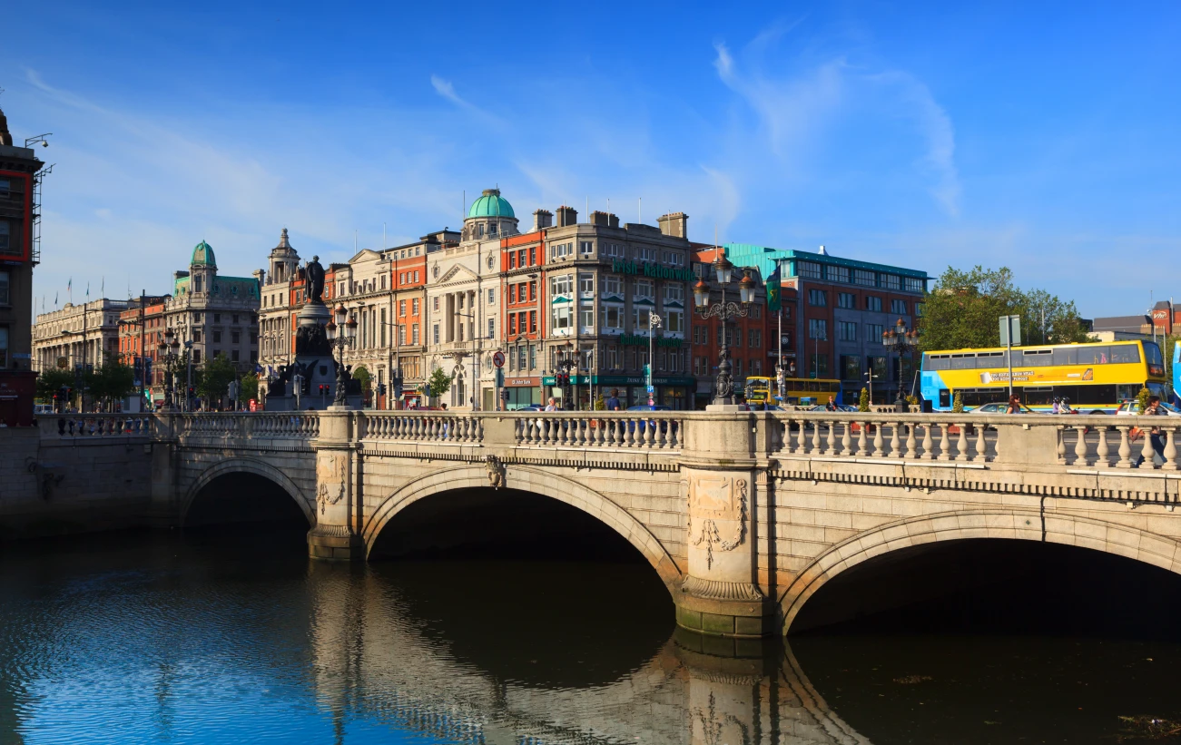 Cross the River Liffey while exploring Dublin