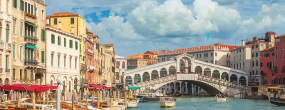 See the famed Rialto bridge in Venice