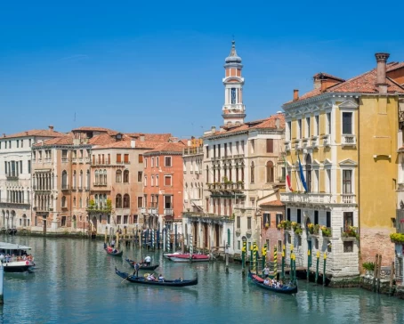 Colorful buildings line Venice's canals